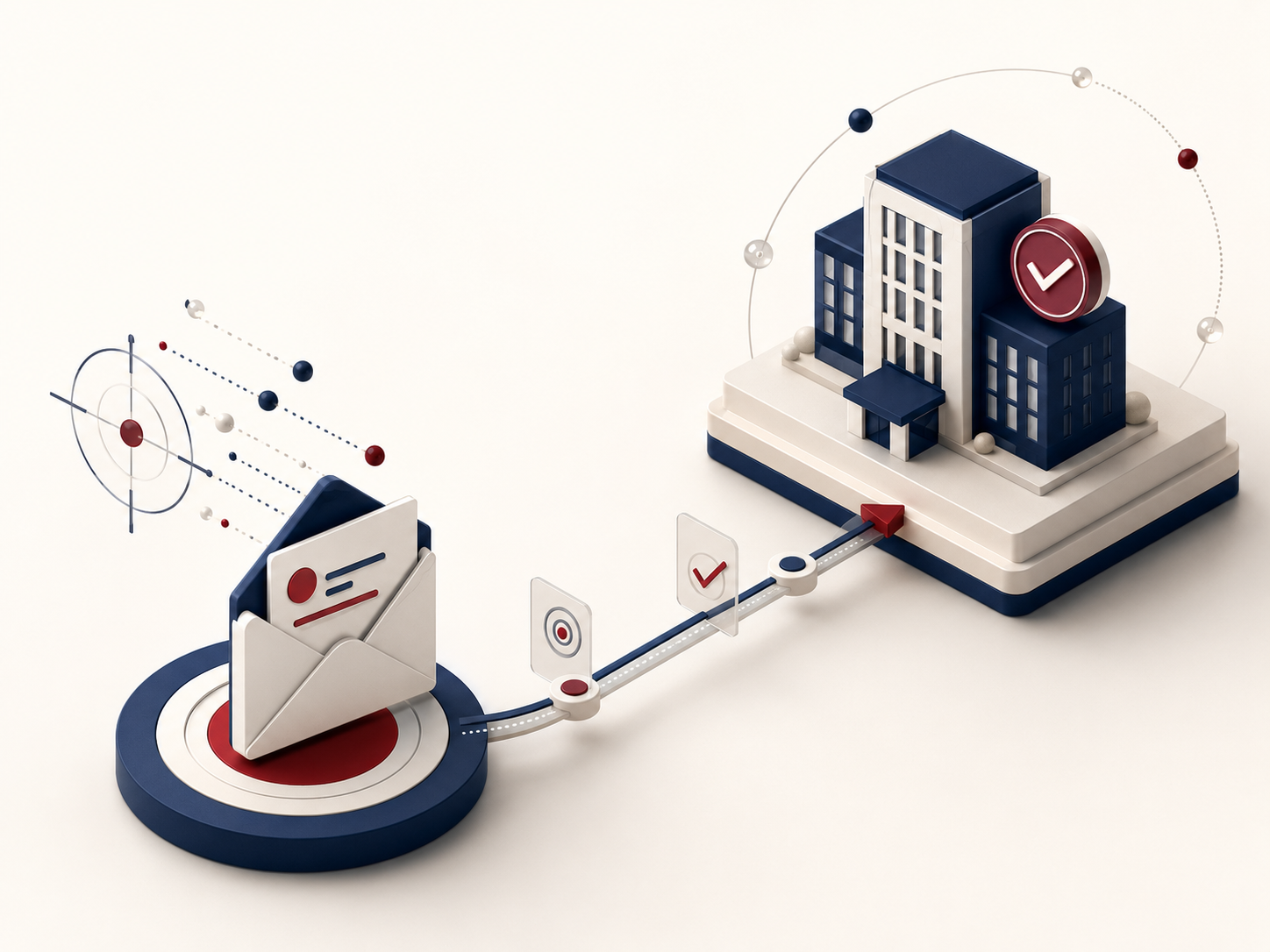 Email dirigido y verificado avanzando hacia una cuenta B2B calificada